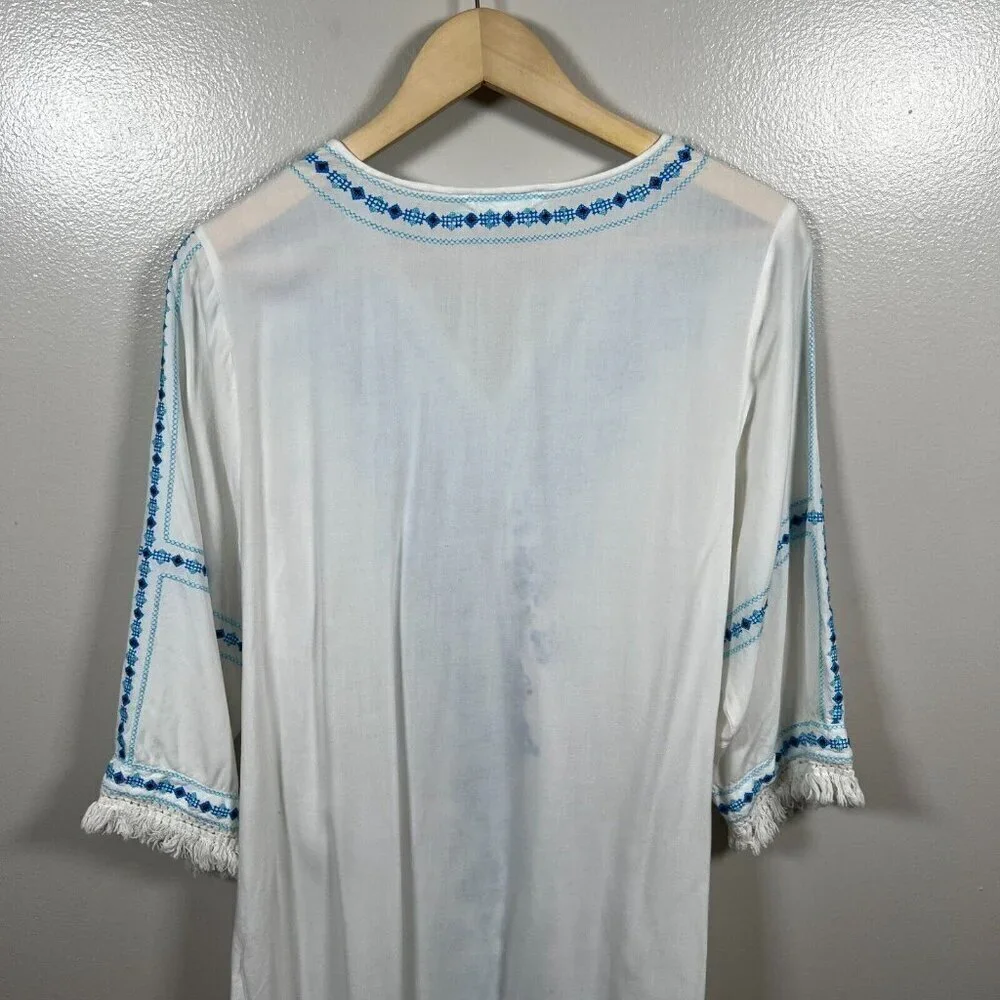 Melissa Odobash Kara Kaftan Cover up Size XS Embroidered Vacation Resort Wear